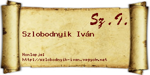 Szlobodnyik Iván névjegykártya
