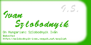 ivan szlobodnyik business card