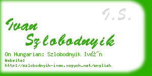 ivan szlobodnyik business card